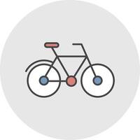fiets lijn gevulde licht cirkel icoon vector