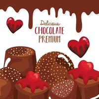 chocolade premium kaart vector