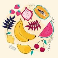 fruit en bladeren vector