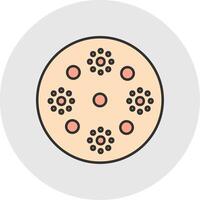 huid ziekte lijn gevulde licht cirkel icoon vector