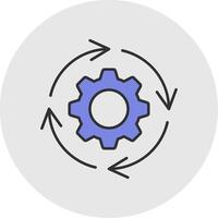 aanpassing lijn gevulde licht cirkel icoon vector