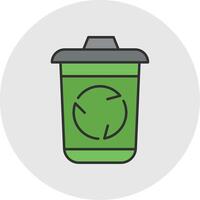 recycle bak lijn gevulde licht cirkel icoon vector