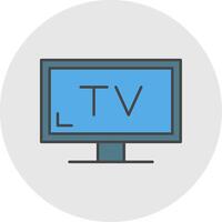 TV lijn gevulde licht cirkel icoon vector