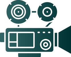 video camera glyph helling groen icoon vector