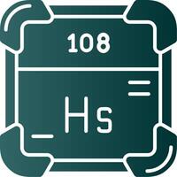 hassium glyph helling groen icoon vector