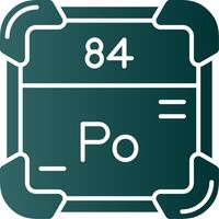 polonium glyph helling groen icoon vector