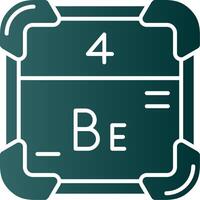 beryllium glyph helling groen icoon vector