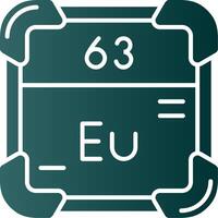 europium glyph helling groen icoon vector