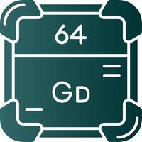 gadolinium glyph helling groen icoon vector
