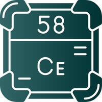 cerium glyph helling groen icoon vector