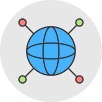 internet lijn gevulde licht cirkel icoon vector
