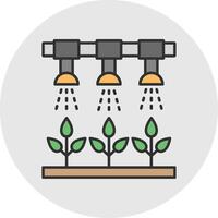 irrigatie systeem lijn gevulde licht cirkel icoon vector