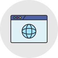 website ontwerp lijn gevulde licht cirkel icoon vector