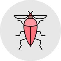 insect lijn gevulde licht cirkel icoon vector