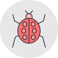 insect lijn gevulde licht cirkel icoon vector