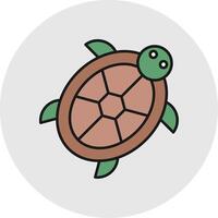 schildpad lijn gevulde licht cirkel icoon vector