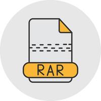 rar lijn gevulde licht cirkel icoon vector