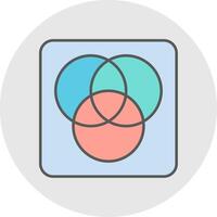 diagram lijn gevulde licht cirkel icoon vector