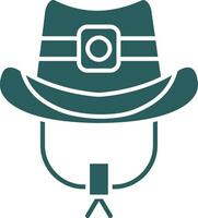 cowboy hoed glyph helling groen icoon vector