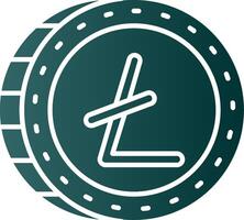 litecoin glyph helling groen icoon vector