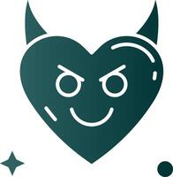 demon glyph helling groen icoon vector