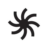 eekhoorn hoek beroerte zon zwart icoon. een zonneschijn symbool gemaakt van gebogen vierkanten. geïsoleerd Aan een wit achtergrond. vector