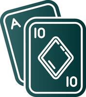 poker glyph helling groen icoon vector