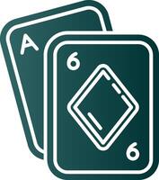 poker glyph helling groen icoon vector