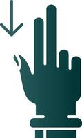 twee vingers naar beneden glyph helling groen icoon vector