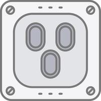 stopcontact lijn gevulde licht icoon vector