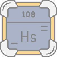 hassium lijn gevulde licht icoon vector