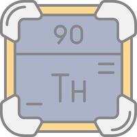 thorium lijn gevulde licht icoon vector