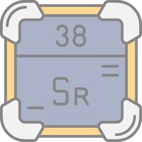 strontium lijn gevulde licht icoon vector