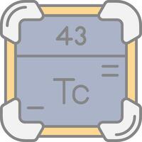 technetium lijn gevulde licht icoon vector