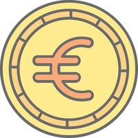 euro lijn gevulde licht icoon vector