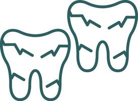 tand beschadigd lijn helling icoon vector