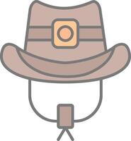 cowboy hoed lijn gevulde licht icoon vector