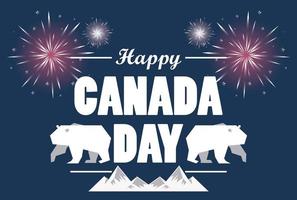 eerste juli canada day viering poster met beren vector