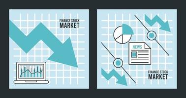 economische recessie infographic met pijlen en statistieken vector