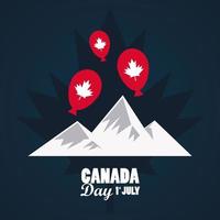 eerste juli canada day viering poster met bergen vector