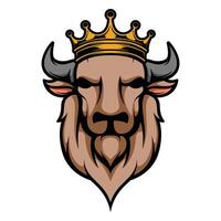 buffel koning mascotte vector