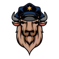 buffel Politie mascotte vector