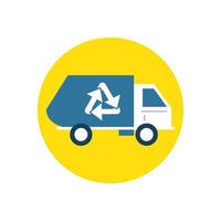 pijlen recycle symbool in vrachtwagen vector