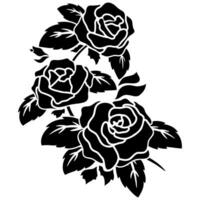 zwart silhouet bloeien motief bloemen voor achtergrond, grens, kader decoratie vector