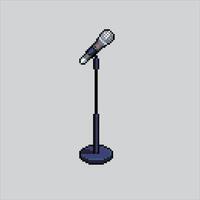 pixel kunst illustratie concert microfoon. korrelig staand microfoon. concert staand microfoon. korrelig voor de pixel kunst spel en icoon voor website en video spel. oud school- retro. vector