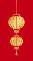 goud Chinese lantaarn silhouet, maan- nieuw jaar en midden herfst festival decoratie grafisch. decoraties voor de Chinese nieuw jaar. Chinese lantaarn festival. vector