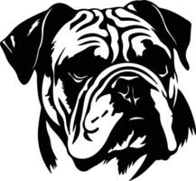 Engels bulldog zwart silhouet vector