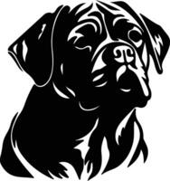 hondje de Bordeaux zwart silhouet vector