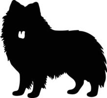 keeshond silhouet portret vector