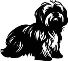 lhasa apso zwart silhouet vector